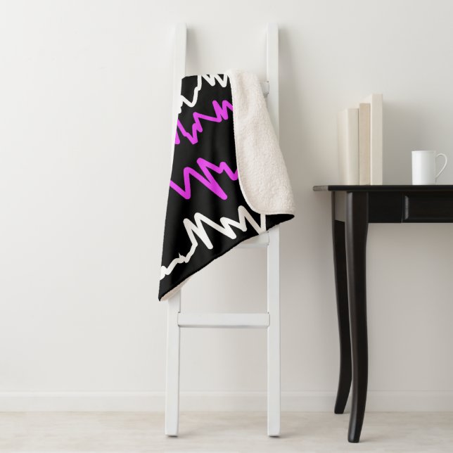 Abstract Art Funky Colourful ZigZags Throw Blanket (In Situ)