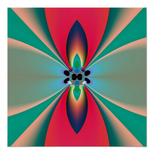 Abstract Art Funky Flower Poster (Front)