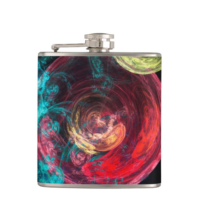 Abstract Art Galaxy Circles Flask (Front)