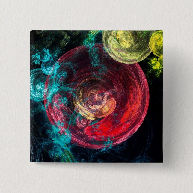 Abstract Art Galaxy Circles Pinback Button (Front)