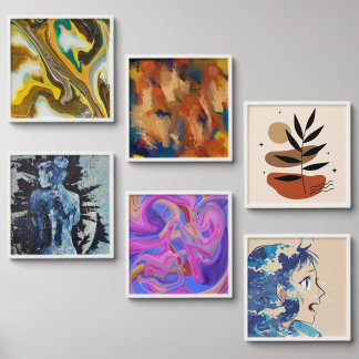 Abstract Art Gallery - Modern Wall Decor Peel And Stick Photo Tile