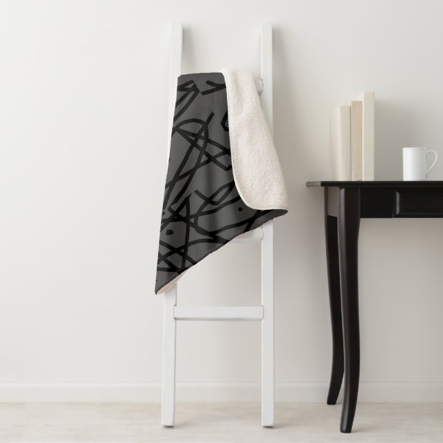 Abstract Art Geometry One Of A Kind Throw Blanket (In Situ)
