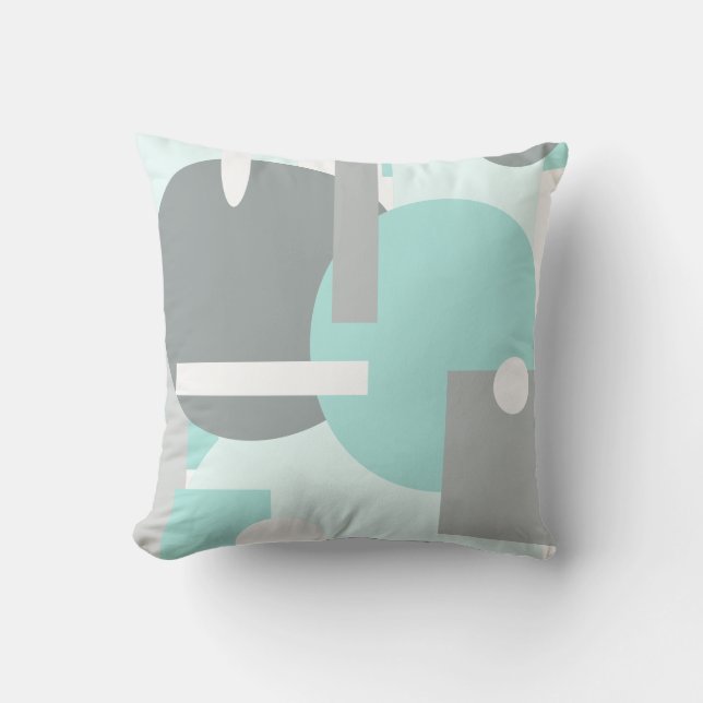 Abstract Art Geometry Shapes Throw Pillow Cushion (Front)