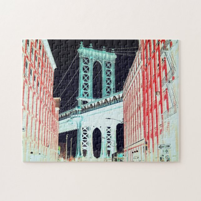 Abstract Art / George Washington Bridge New York Jigsaw Puzzle (Horizontal)