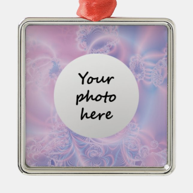 Abstract Art Glowing Pink Metal Ornament (Front)