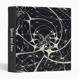 Abstract Art Golden Spiderweb 3 Ring Binder