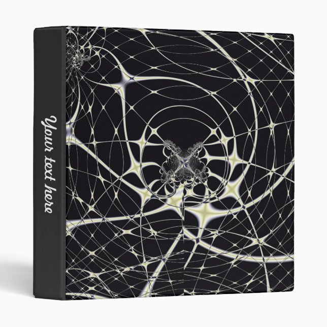 Abstract Art Golden Spiderweb 3 Ring Binder (Front/Spine)