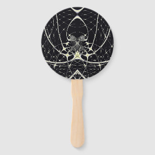 Abstract Art Golden Spiderweb Hand Fan