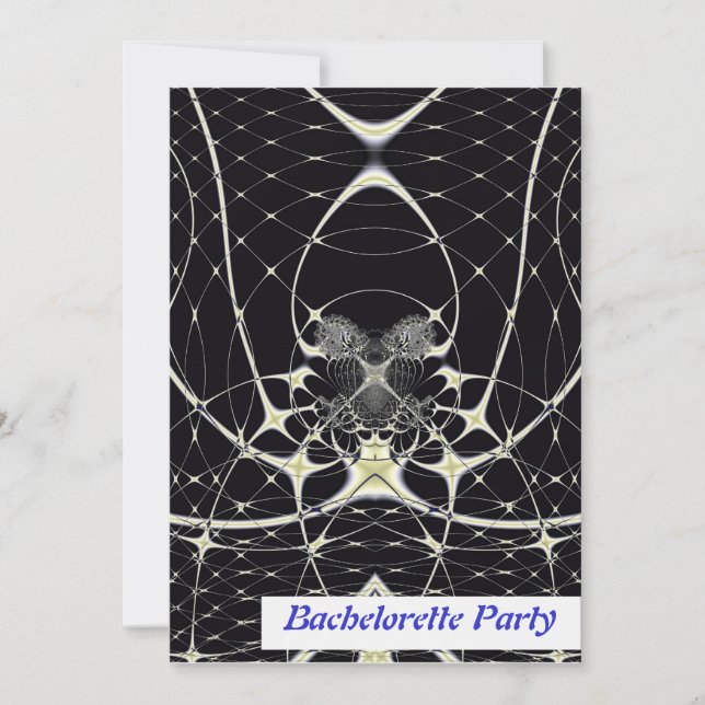 Abstract Art Golden Spiderweb Invitation (Front)