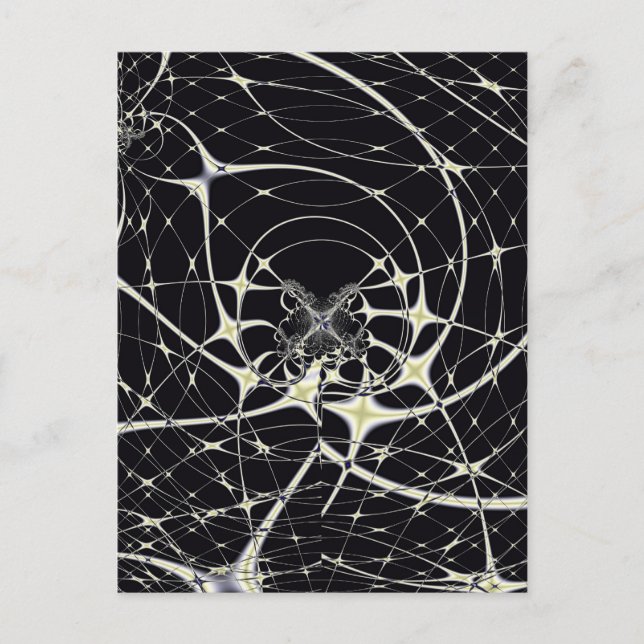 Abstract Art Golden Spiderweb Postcard (Front)