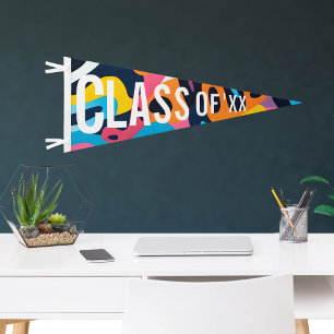 Abstract Art Graduation Class Of 2026 Custom Pennant Flag