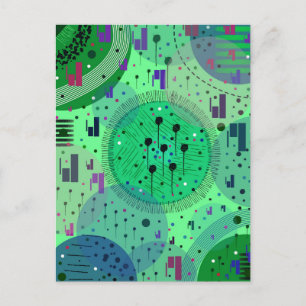 Abstract Art: Green Kiwi Fruit Postcard