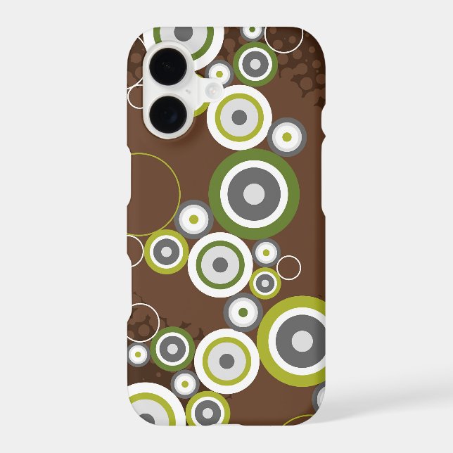 Abstract Art Green Retro Circles Mod Rings Bubbles Case-Mate iPhone Case (Back)