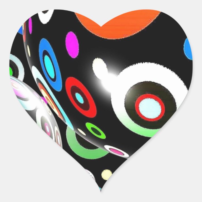 Abstract Art Heart Sticker