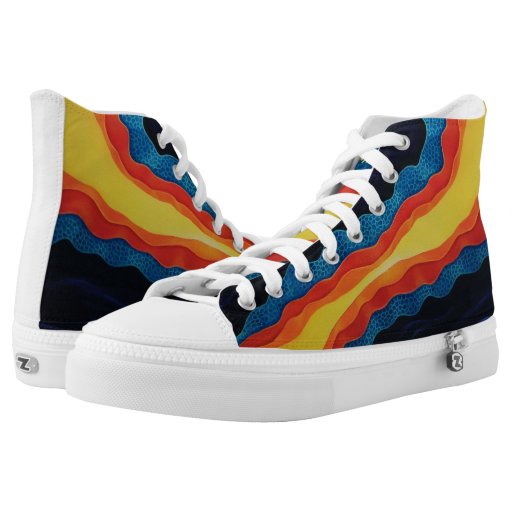 Abstract Art High Top Shoes Printed Shoes | Zazzle