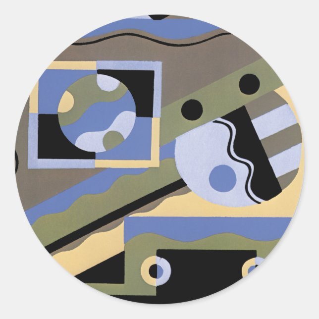Abstract Art in Geometrics Classic Round Sticker (Front)