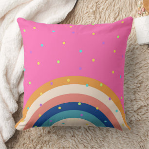 Abstract Art in Hot Pink With Pop Colors Throw Pillow