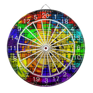 Abstract Art in Primary Colors Ripples Dart Board