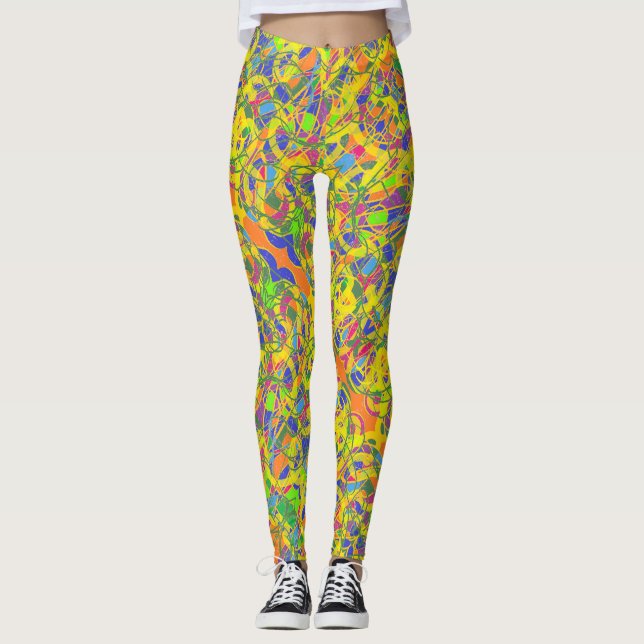 abstract art Indian leggings (Front)