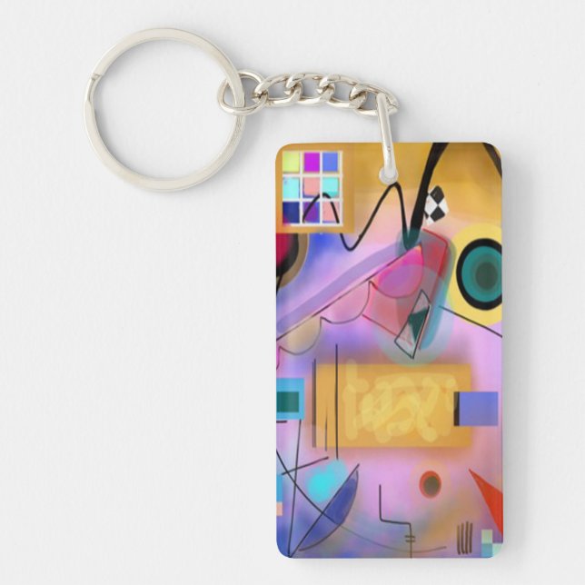 Abstract Art Key Chain inspired by Kandinsky (Front)