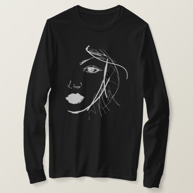 Abstract Art Lady Woman Face Gift Idea T-Shirt (Design Front)