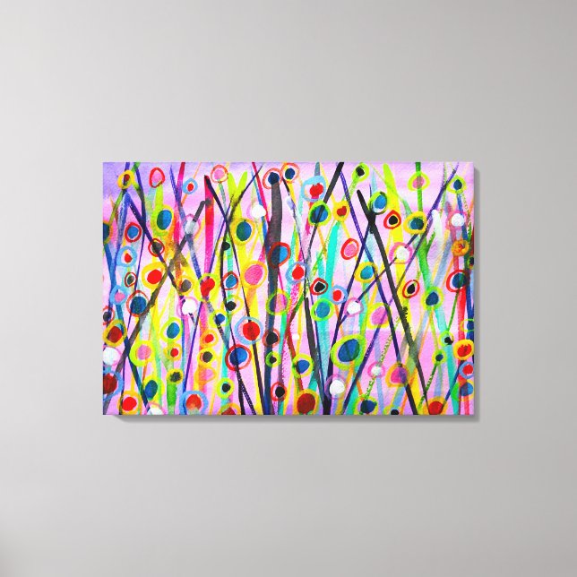 abstract art landscape colorful watercolor canvas print (Front)