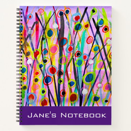 abstract art landscape colorful watercolor notebook