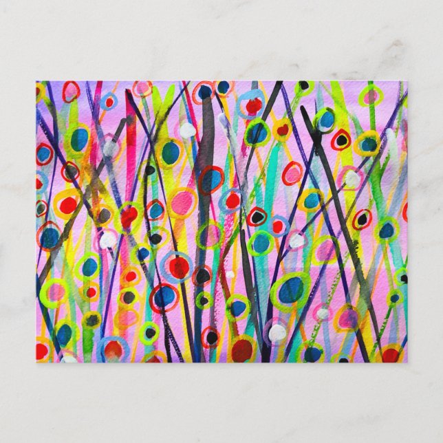 abstract art landscape colorful watercolor postcard (Front)