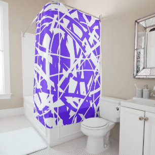 Abstract Art Lavender Blue Purple White Minimalism Shower Curtain