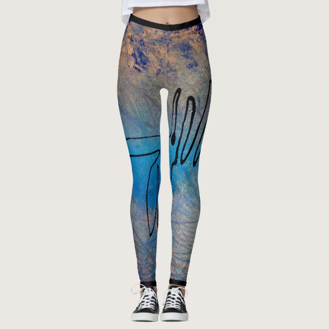 Abstract Art Leggings Blue Dog (Front)