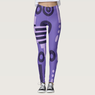 Abstract Art Leggings in Shades of Purple