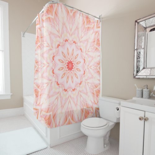 Abstract Art Mandala Apricot  Shower Curtain