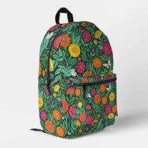 Abstract Art Marigold Butterfly Textile Backpack