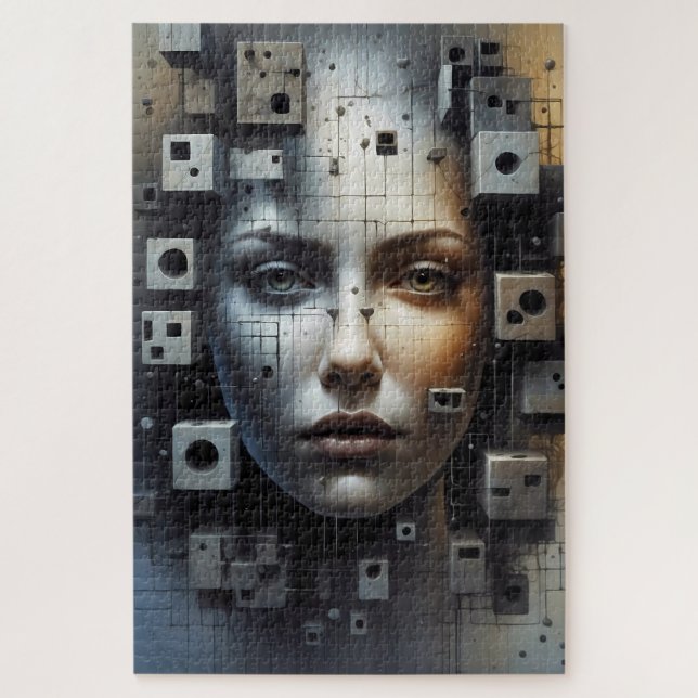 Abstract Art Matrix Girl jigsaw puzzle (Vertical)