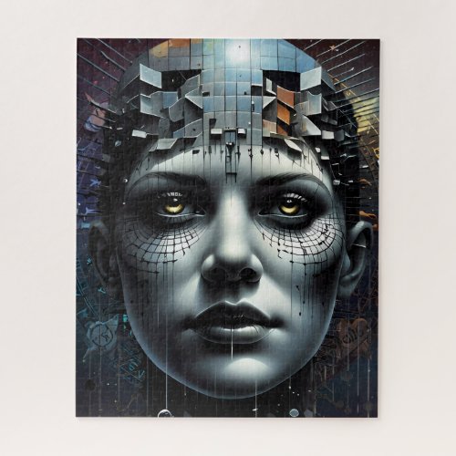 Abstract Art Matrix Girl jigsaw puzzle