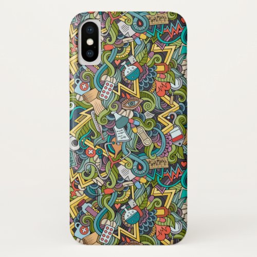 Abstract Art Medical Icon Pattern iPhone XS Case