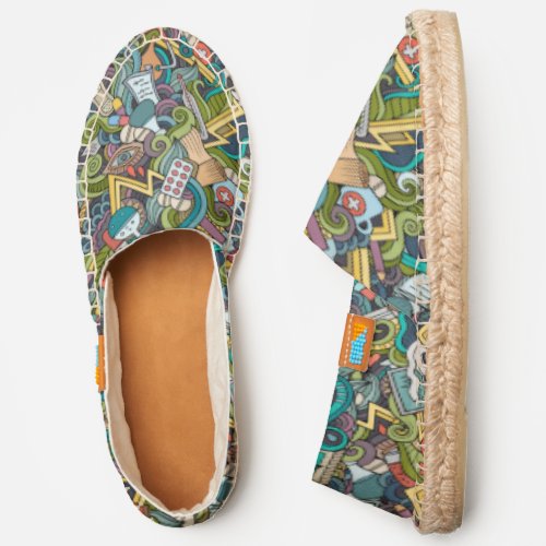 Abstract Art Medical Icon Pattern Espadrilles