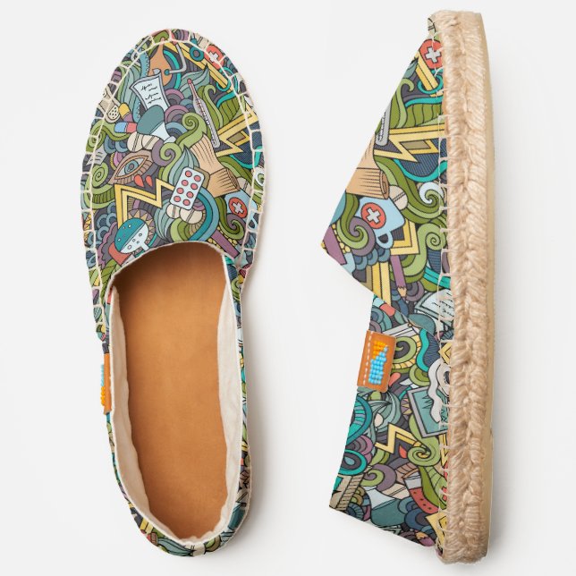 Abstract Art Medical Icon Pattern Espadrilles (Side)