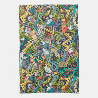 Abstract Art Medical Icon Pattern Kitchen Towel