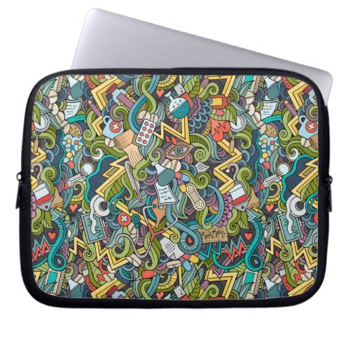 Abstract Art Medical Icon Pattern Laptop Sleeve