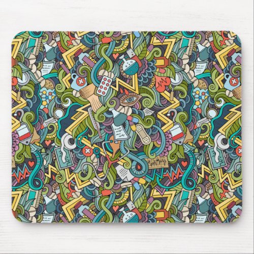 Abstract Art Medical Icon Pattern Mouse Pad