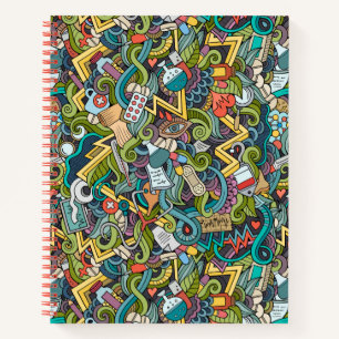 Abstract Art Medical Icon Pattern Notebook