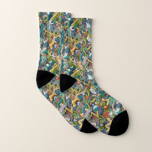 Abstract Art Medical Icon Pattern Socks