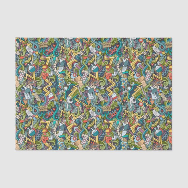 Abstract Art Medical Icon Pattern Tissue Paper (Front)