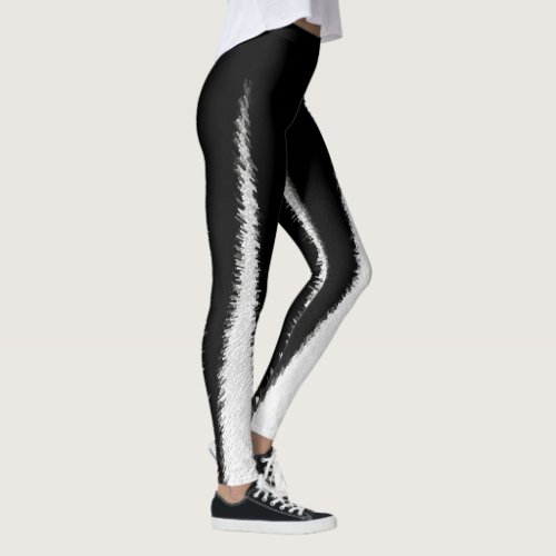 Abstract Art Minimalism Black White Lines Leggings