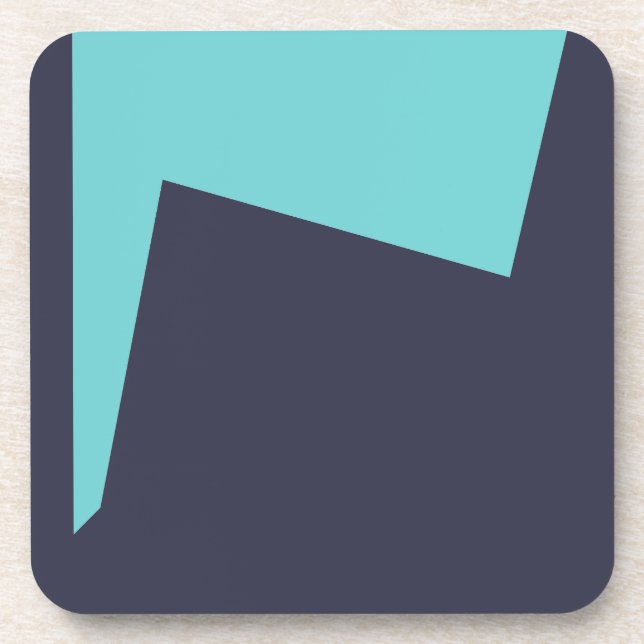 Abstract Art Minimalism Blue White Beverage Coaster (Front)