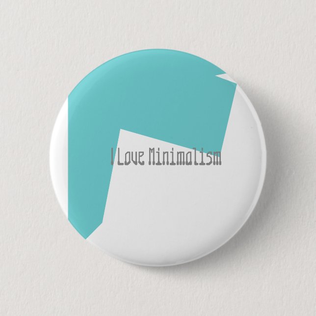 Abstract Art Minimalism Blue White Button (Front)