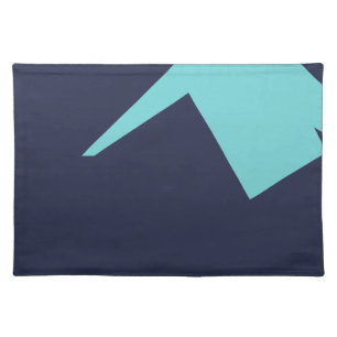 Abstract Art Minimalism Blue White Cloth Placemat