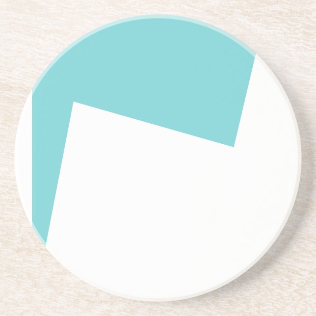 Abstract Art Minimalism Blue White Coaster (Front)