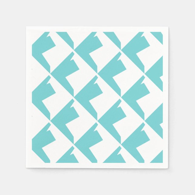 Abstract Art Minimalism Blue White Napkins (Front)